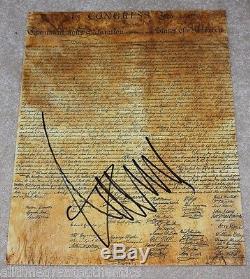 DONALD TRUMP FOR PRESIDENT SIGNED DECLARATION OF INDEPENDENCE 11X14 PHOTO WithCOA