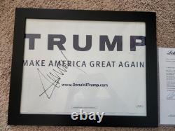 DONALD TRUMP Hand Signed Make America Great Again Sign + PSA Authenticated