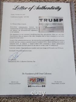 DONALD TRUMP Hand Signed Make America Great Again Sign + PSA Authenticated