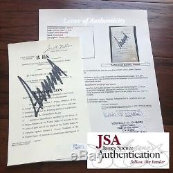 DONALD TRUMP JSA LOA Souvenir ARTICLES OF IMPEACHMENT Signed Autograph