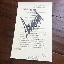 DONALD TRUMP JSA LOA Souvenir ARTICLES OF IMPEACHMENT Signed Autograph