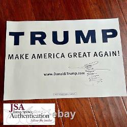 DONALD TRUMP JSA Signed Make America Great Again Campaign Autograph Poster