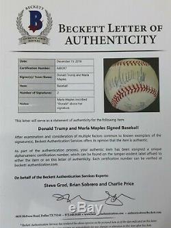 DONALD TRUMP & MARLA MAPLES Signed Autographed Rawlings Baseball BAS Beckett