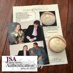 DONALD TRUMP & OJ SIMPSON JSA LOA Proof Autograph Signed Rawlings Baseball