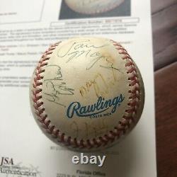 DONALD TRUMP & OJ SIMPSON JSA LOA Proof Autograph Signed Rawlings Baseball