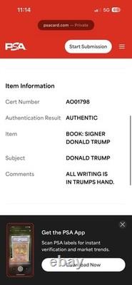 DONALD TRUMP PSA SIGNED / AUTOGRAPHED Note Letter Book Page Cut ALS Autograph