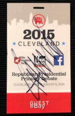 DONALD TRUMP SIGNED 1ST Republican Debate Credential Cleveland GA Authenticity