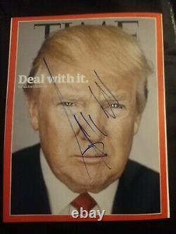 DONALD TRUMP SIGNED 8X10 PHOTO TIME PRESIDENT OF THE USA WithCOA+PROOF RARE WOW