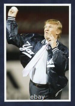 DONALD TRUMP SIGNED BASEBALL CARD FRAMED DISPLAY 2016 MAGA PSA COA Graded Mint 9