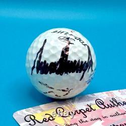 DONALD TRUMP SIGNED GOLF BALL? MAGA with HOLO COA REAL PRESIDENT AUTOGRAPH