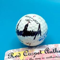 DONALD TRUMP SIGNED GOLF BALL? MAGA with HOLO COA REAL PRESIDENT AUTOGRAPH