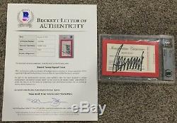 DONALD TRUMP SIGNED Official Red Inauguration Ticket Beckett Encapsulated COA