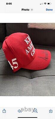 DONALD TRUMP SIGNED RED KEEP AMERICA GREAT HAT withFull JSA Letter
