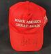 Donald Trump Signed Red Usa Made Make America Great Again Maga Cap Hat W Coa