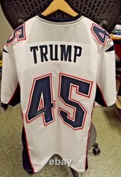 DONALD TRUMP Signed Autographed Football Jersey Auto Red White Blue Patriots COA