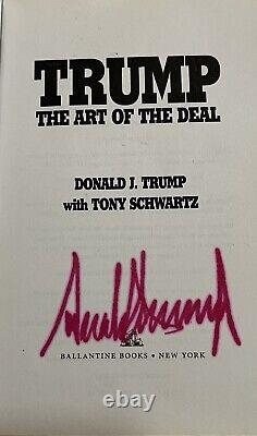 DONALD TRUMP. Signed, Autographed''The art of the deal'' Book withProof
