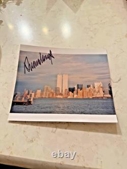 Dated 9/11/2001 President Donald Trump Signed Photo Of Twin Towers In New York