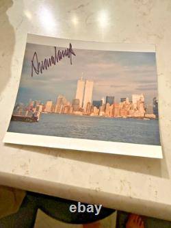 Dated 9/11/2001 President Donald Trump Signed Photo Of Twin Towers In New York
