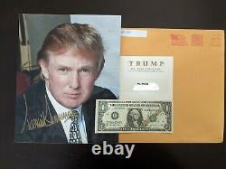 Donald J. Trump Autographed Photo, Dollar Bill, and Envelope from 2007