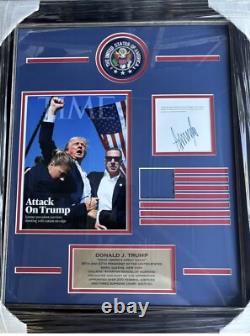 Donald J Trump, Facsimile Signed 45,47 Autograph Custom Framed 2024 Collage