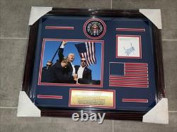 Donald J Trump, Facsimile Signed 45,47 Autograph Custom Framed 2024 Collage