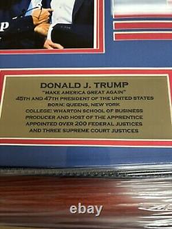 Donald J Trump, Facsimili Signed 45,47 Autograph Custom Framed 20-24 Collage