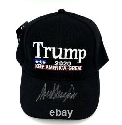 Donald J. Trump Hand Signed Autographed Black 2020 Keep America Great Hat COA