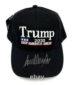 Donald J. Trump Hand Signed Autographed Black 2020 Keep America Great Hat COA