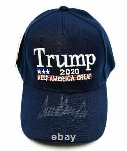 Donald J. Trump Hand Signed Autographed Blue 2020 Keep America Great Hat COA