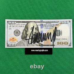 Donald J Trump President Of The USA Autographed $100 Movie Bill COA Signed