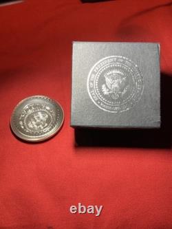 Donald J Trump Presidential Seal signed Pewter Paperweight by Salisbury