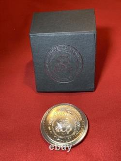 Donald J Trump Presidential Seal signed Pewter Paperweight by Salisbury