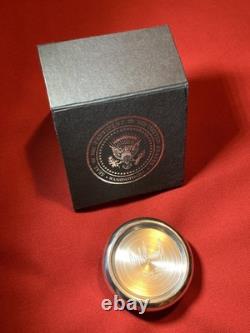 Donald J Trump Presidential Seal signed Pewter Paperweight by Salisbury