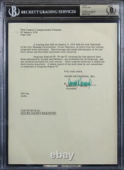 Donald J. Trump Signed 8x10.5 1976 60th St Rail Yard Letter Auto 9! BAS Slabbed