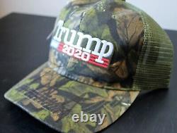 Donald J. Trump Signed Autographed Camo Military Trucker Hat Cap PSA DNA