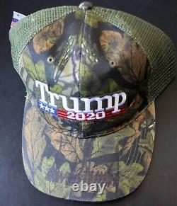 Donald J. Trump Signed Autographed Camo Military Trucker Hat Cap PSA DNA