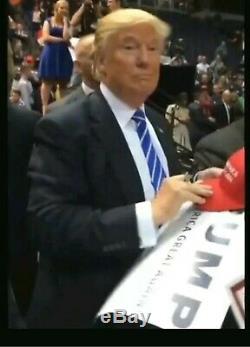 Donald J. Trump Signed Make America Great Again Hat Autograph MAGA Photo Proof
