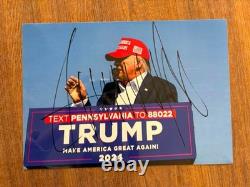Donald J. Trump Signed Photograph PSA LOA Historic 2024 Rally Image with