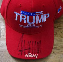 Donald J. Trump Signed'trump 2016' Red Campaign Hat, 7-6-16 Sharonville Center