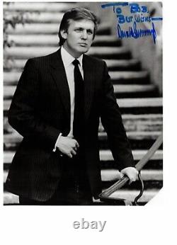 Donald J Trump To Bob Black & White 8x10 Photograph RARE SIGNED MAGA