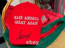 Donald J Trump autographed Make America Great Again Hat signed with COA