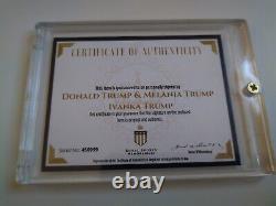 Donald+Melania+Ivanka Trump Hat Multi Signed COA In Display Case