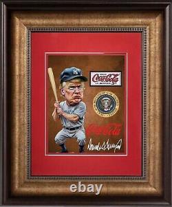 Donald Trump 11x14 Bronze & Gold Beveled Frame baseball Coca-Cola Print