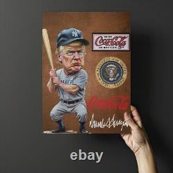 Donald Trump 11x14 Bronze & Gold Beveled Frame baseball Coca-Cola Print