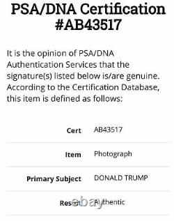 Donald Trump 11x14 Signed Autograph Dual Authenticated Beckett PSA/DNA Photo