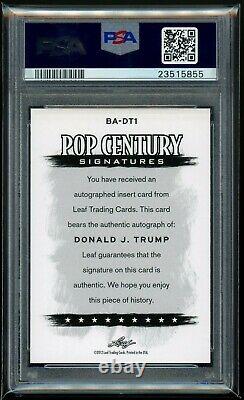 Donald Trump 2012 Leaf Pop Century Signatures Autograph Auto PSA 10 GEM MINT