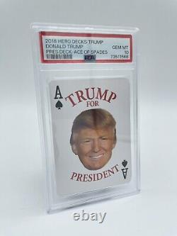 Donald Trump 2016 Hero Decks Presidential Ace Of Spades Card PSA 10 GEM MINT