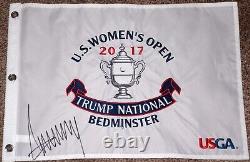 Donald Trump 45 Signed US OPEN Golf Pin Flag PSA LOA Trump National Bedminster