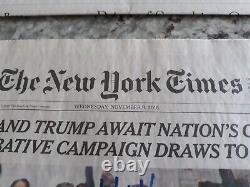 Donald Trump (45th President) And Hillary Clinton Signed New York Times withCOA