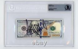 Donald Trump 45th President Signed $100 Bill Autographed BAS Beckett Slab